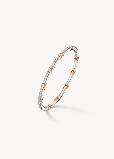 Copley 密鑲鑽石手鐲, 18K 白金和玫瑰金, large