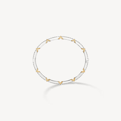 Copley 密鑲鑽石手鐲, 18K 白金和黃金, large