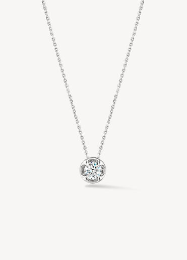 WHIMSICAL CIRCLE 鑽石項鍊, 18K 白金, large