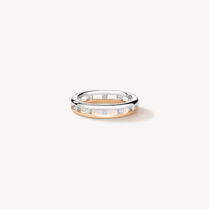 LOVE Floating Diamond Eternity 結婚對戒, 18K 玫瑰金（含鉑金）, large
