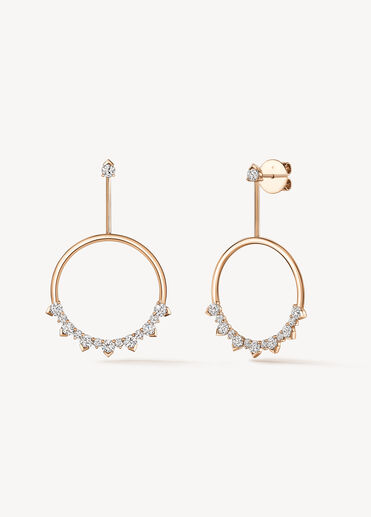 Aerial Sunrise 鑽石耳環, 18K 玫瑰金, large