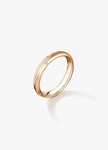 LOVE Satin Finish 結婚對戒, 18K 玫瑰金, large