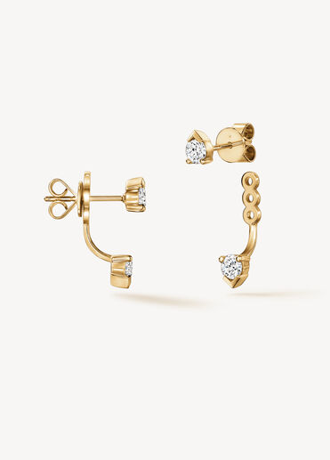 Aerial 鑽石耳環, 18K 黄金, large