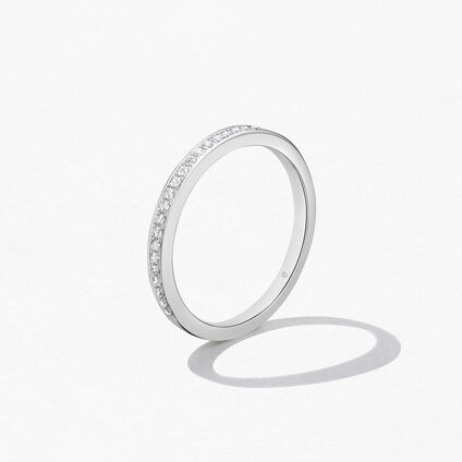 HOF Signature 鑽石戒指, 18K 白金, large