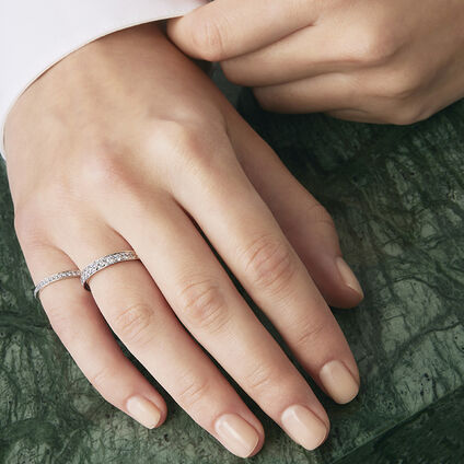 HOF Signature 鑽石戒指, 18K 白金, large