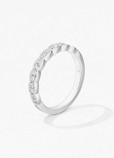 Lorelei Floral 鑽石戒指, 18K 白金, large