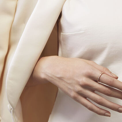 Lorelei Floral 鑽石戒指, 18K 白金, large