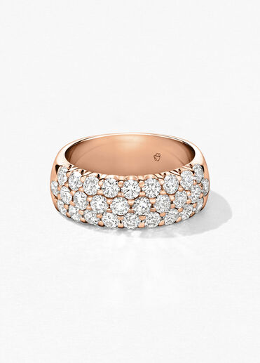 Truly Triple Row 鑽石戒指, 18K 玫瑰金, large