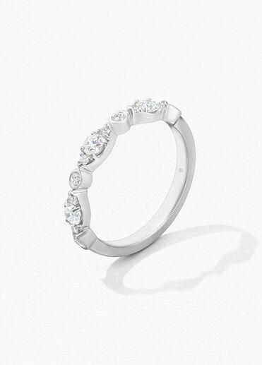 HOF Bezel Regal 鑽石戒指, 18K 白金, large